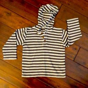 Adorable like new Mini Boden gray striped hoodie